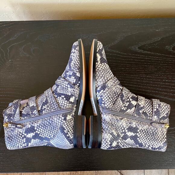 NWB J.Crew Multi-Buckle Boots Snake Leather AE921 - Picture 11 of 12